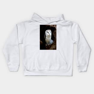 Barn Owl Guarding The Nest Kids Hoodie